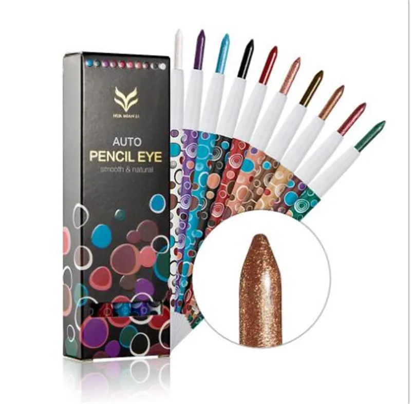 10 Renkler / set Güzellik Kozmetik Glitter Göz Farı Kalem su geçirmez Renkli Makyaj Kalem Eyeliner Glitter Dudak Eyeliner Pencil ücretsiz gönderim