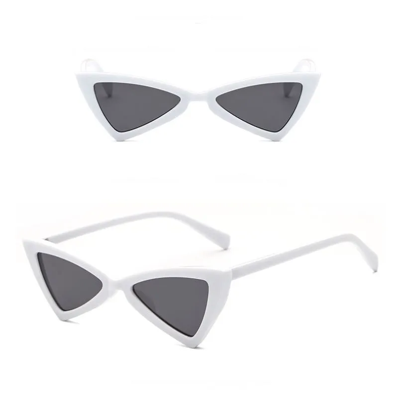 القط العين النظارات الشمسية مثلث الإطار المرأة نظارات الشمس uv400 البلاستيك حافة الحلوى بالجملة