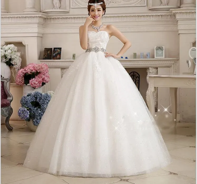 2018 Nuova primavera ed estate L'abito da sposa della sposa per l'abito da sposa in stile coreano in pizzo a vita alta con fiocco