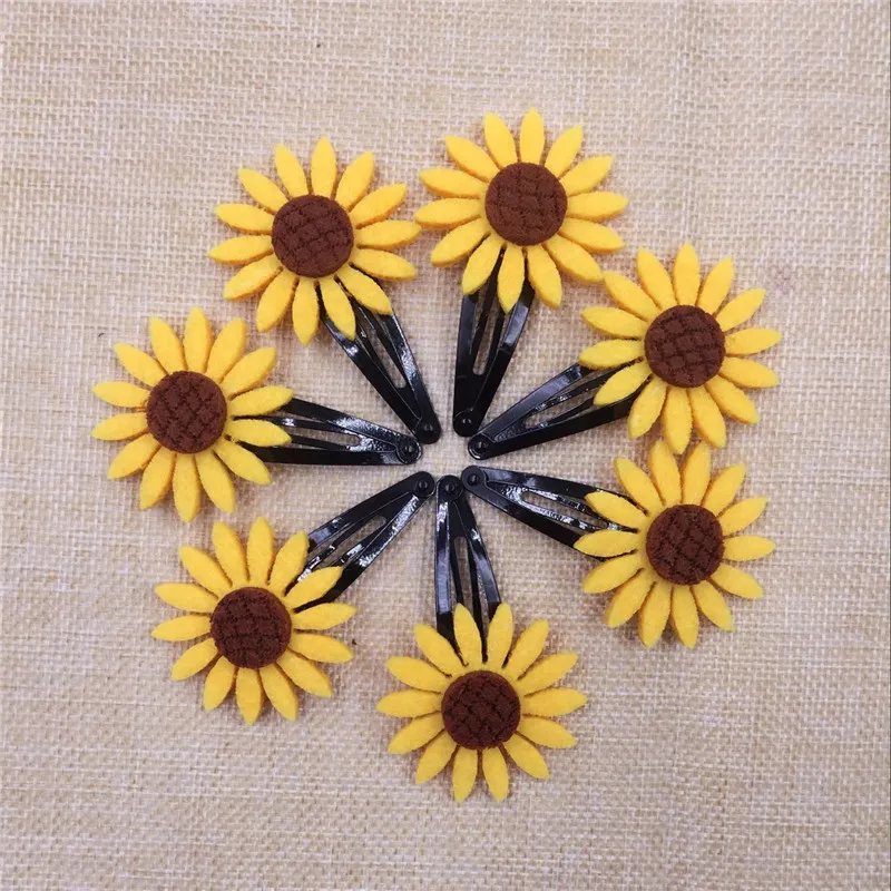 OATHYAN 12 pièces pince à cheveux élégante bébé enfants filles épingles à cheveux accessoires de cheveux Barrettes à fleurs jaunes enfants Bobby Pin7151305