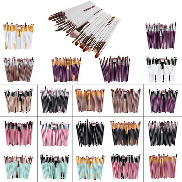 20 pezzi / set pennelli per trucco ombretto set colori viso ombretto pennelli per trucco pinc￩is de maquiagem DHL libera il trasporto 5165LK