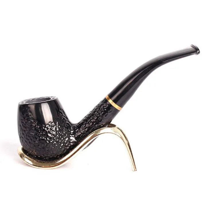 Nouvelle pipe en bois d'ébène à petites feuilles, porte-cigarette filtre 9mm, seau en bois massif, pipe fumante, pipe.