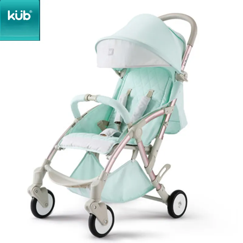 Kub Stroller Baby Wtroller Lekka składana siedzista rozkładane dziecko na czterokołowe zawieszenie parasol