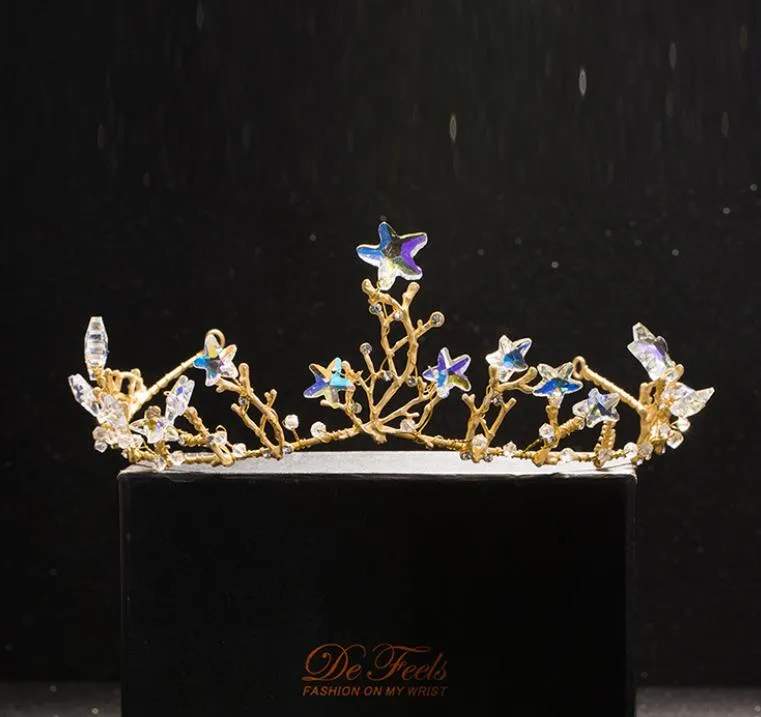 Nouvelles étoiles, couronne, accessoires en diamant, couronne de mariée, couvre-chef de mariée