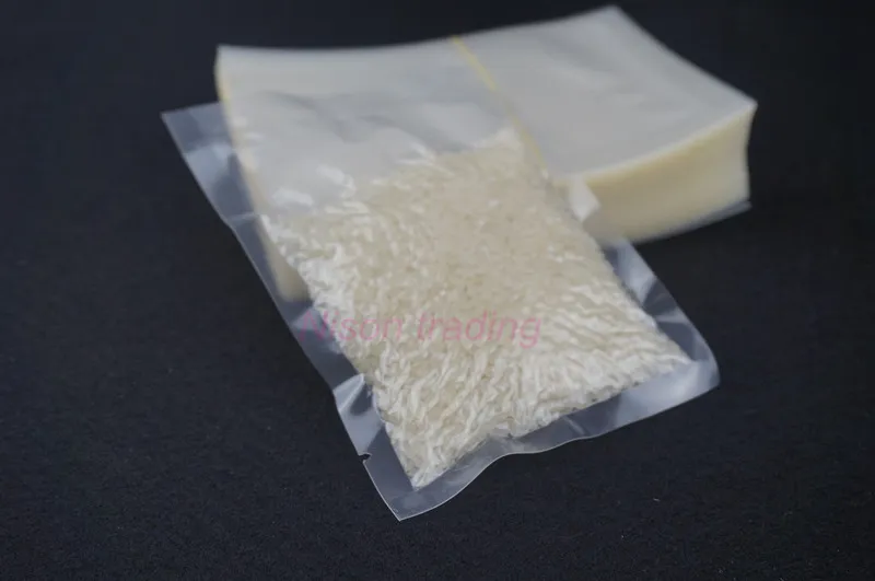 100 pcs / 16x24 cm Transparente PET saco de vácuo plana, top aberto pacote de queijo ralado vacuo bolsa de plástico, armazenamento saco de amido de milho poli