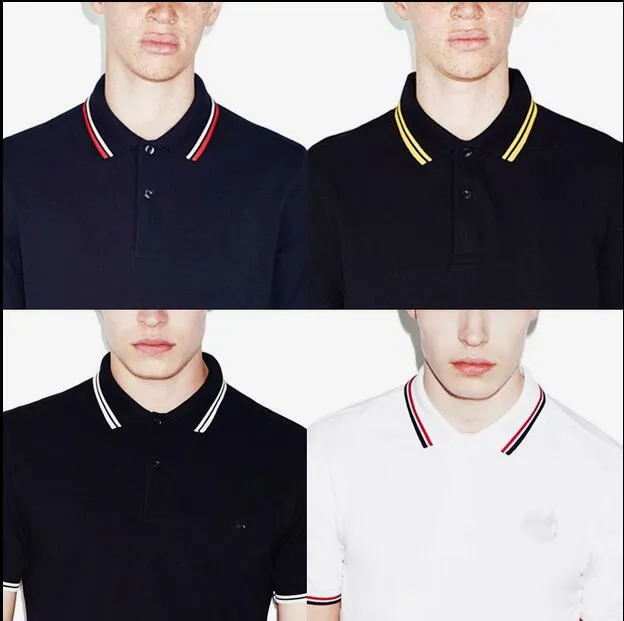 新しいブランドの夏のメンポロ刺繍シャツ半袖トップターンダウンカラーポロ衣類男性
