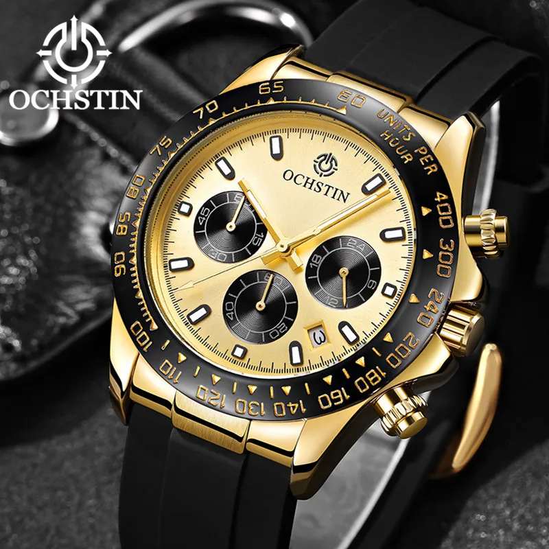 2018 OCHSTIN marque hommes mode décontracté Sport montres hommes en cuir étanche montre à Quartz homme horloge Relogio Masculino
