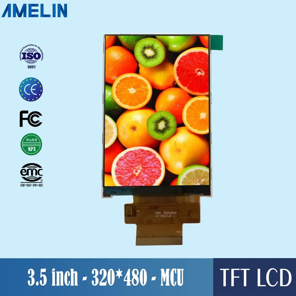 3.5 inch 320 * 480 12 O'Clock TFT LCD-module Display met MCU-interfacescherm en ILI9488 Driver IC