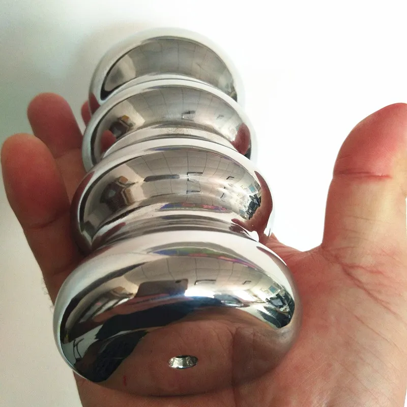 Aço inoxidável sólido anal bola bunda dildo plugues ânus dilatador metal treinamento ferramentas brinquedos sexuais para homens e mulheres HH8-1-80