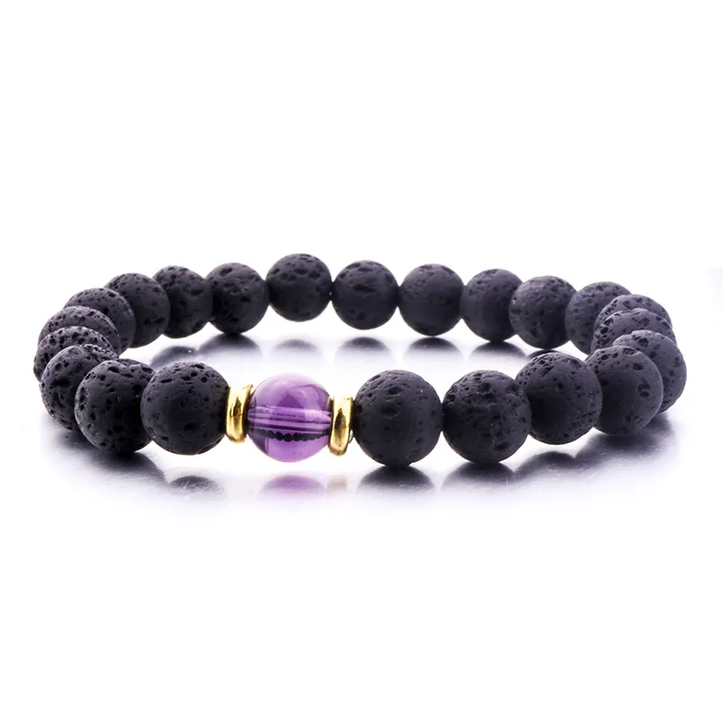 Bracciale diffusore di oli essenziali aromaterapia in pietra vaolcano color oro argento naturale pietra lavica turchese turchese occhio di tigre