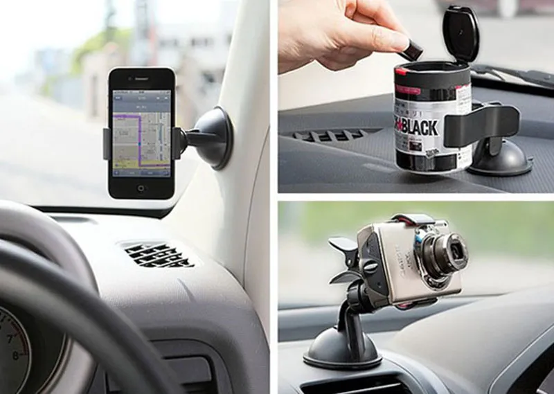 Universal Car Dash Phone Holder Auto Windshield Mount Bracket for MP3 GPS iPhone 14 13 5S 6S SE 7 8 Samsung With Retail Package6822536