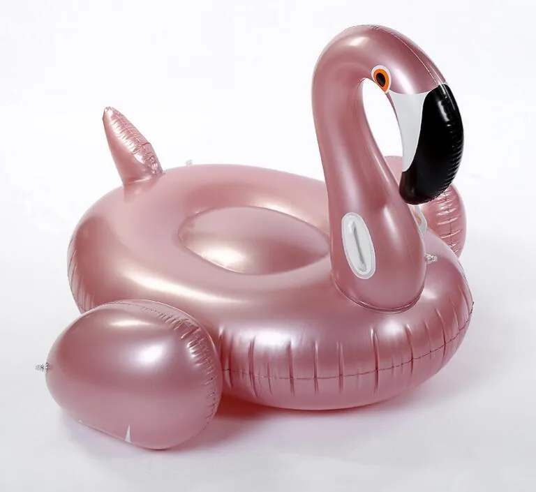 Aufblasbare Flamingo-Matratze, Schwimmbad-Luftmatratze für Erwachsene und Kinder, Wasserschwimmbretter, Spielzeug, Roségold-Schwan-Schwimmring