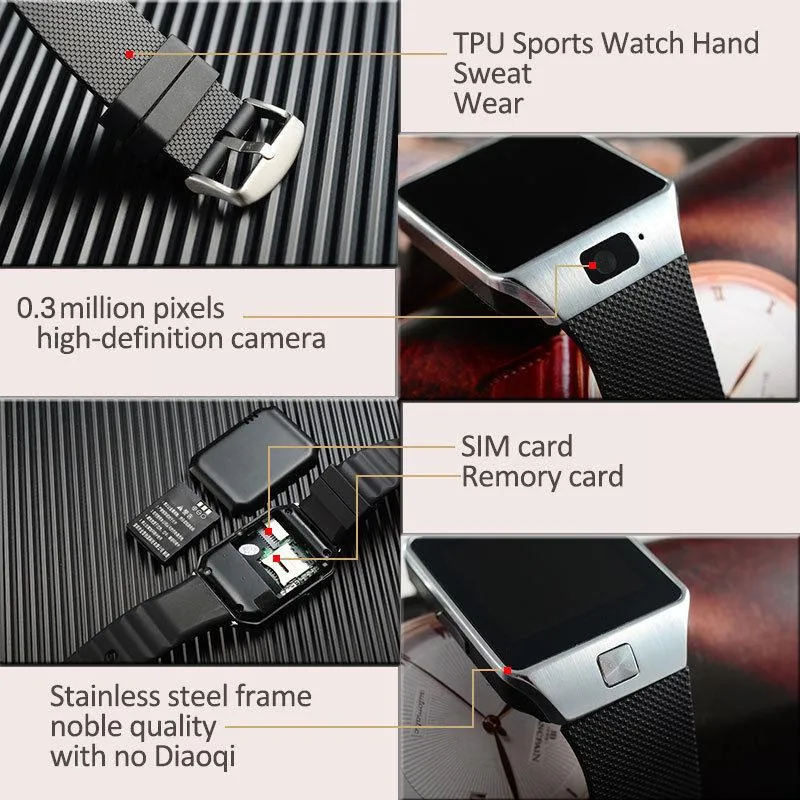 DZ09 Bluetooth Smart Watch Phone Mate GSM SIM para Android iPhone Samsung Huawei celular 156 polegadas sell3828598