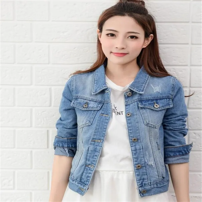 Denim Jacket Women Short Jeans Overcoat Ladies Jackets Tops Cowboy