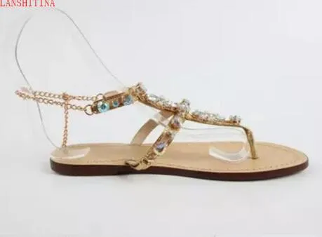 2018 femmes sandales diamants stud appartements paillettes chaussures de plage dames mode robe de soirée chaussures tongs