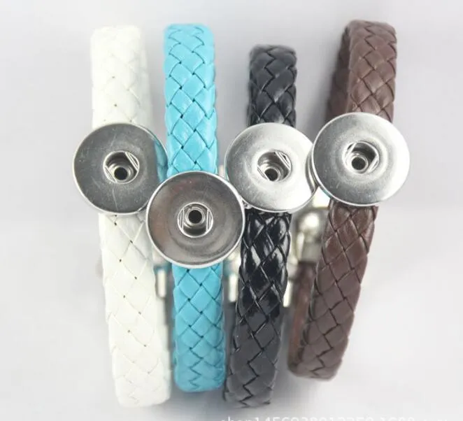 2020 neue PU-Magnet Armbänder austauschbar 18mm Frauen Vintage DIY Snap Charm Button Manschette Armbänder Noosa Stil Schmuck 10pcs / lot