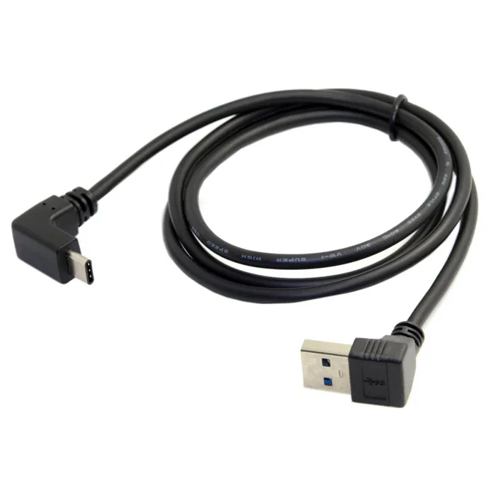 Câble Type-C USB3.1 En hausse de 90 degrés inclinés à USB3.0 Mâle Male Câble de données inclinées à 90 degrés pour tablette de téléphone portable ordinateur portable253v