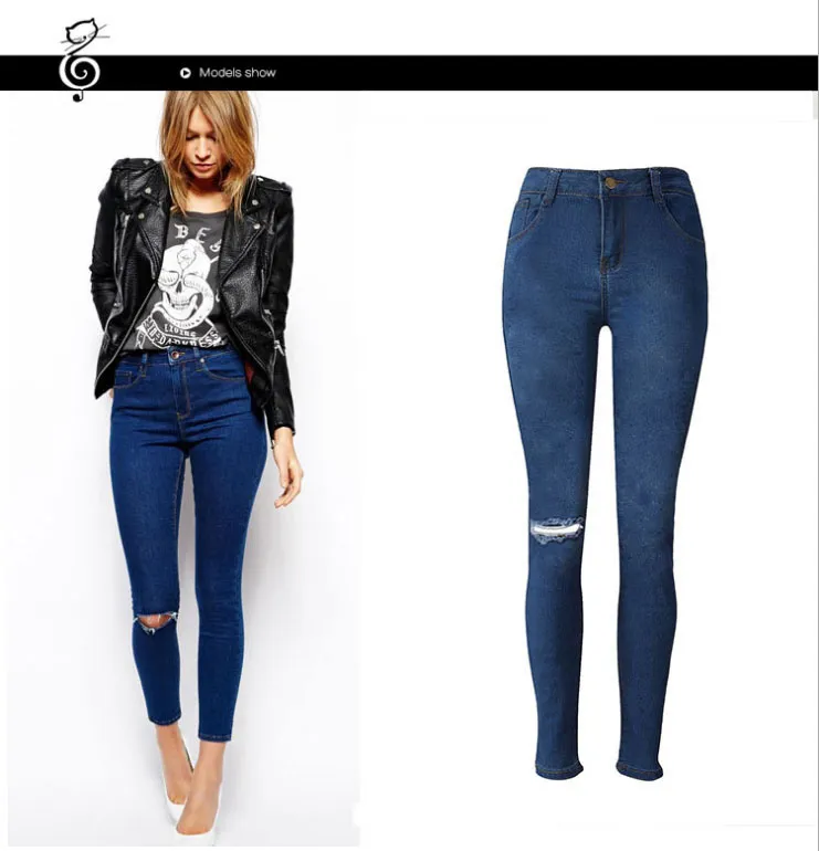 Compra Slim Fit Stretchy Skinny Jeans Para Mujer Pantalón Jeans Rotos  Ocasionales Jeans Pantalones De Mezclilla Jeans Slim Barato | Entrega  Rápida Y Calidad | Es.Dhgate
