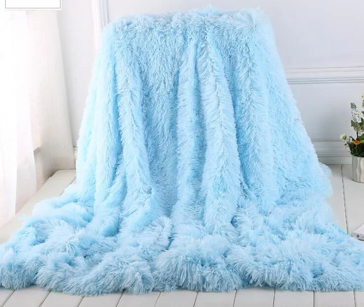 Doux Long Shaggy Fuzzy couverture Faux Fourrure Chaude Élégant Confortable Moelleux Jeter Lit Sofa Couverture Multi Couleur