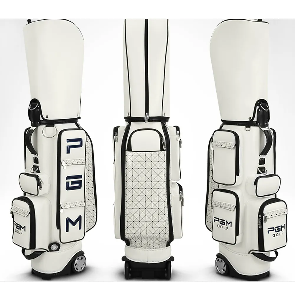 PGM Women Wheeled Golf Stand Carry Bag --- PU Golf Clubs Bag, Trolley Bag