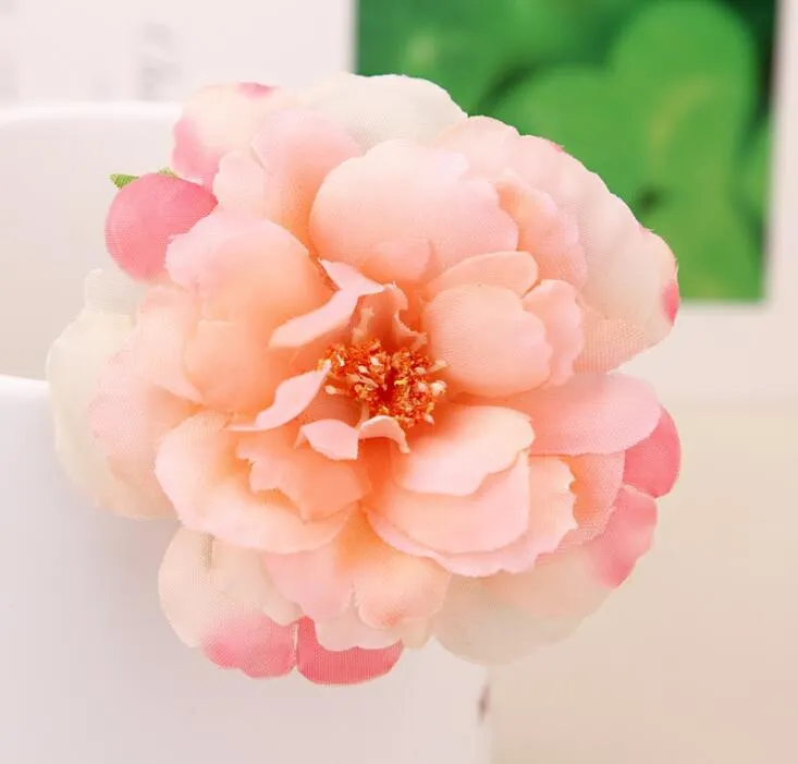 Teste di fiori artificiali di prugna di seta da 7 cm accessori di decorazione di nozze fai da te fiori finti floristica GA164