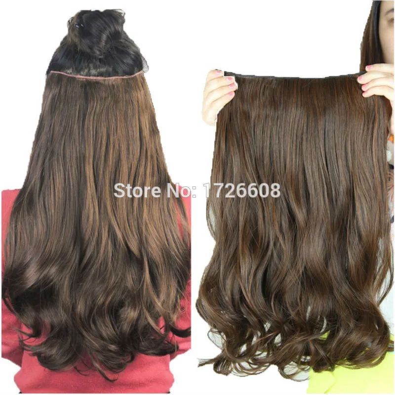 Heat Resistant Synthetic Curly Wavy Hair Extention 3/4 Full Head 5 Clip in Hair Extension False Hair High Temperature Hairpiece