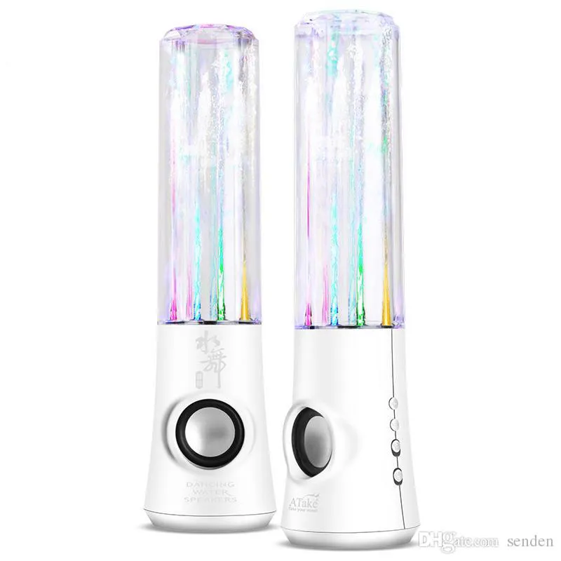 Originele bak kleurrijke LED-licht water dansende luidspreker, diamantfontein stereo water spuitsprekers voor computer / mobiele telefoons / tablet pc