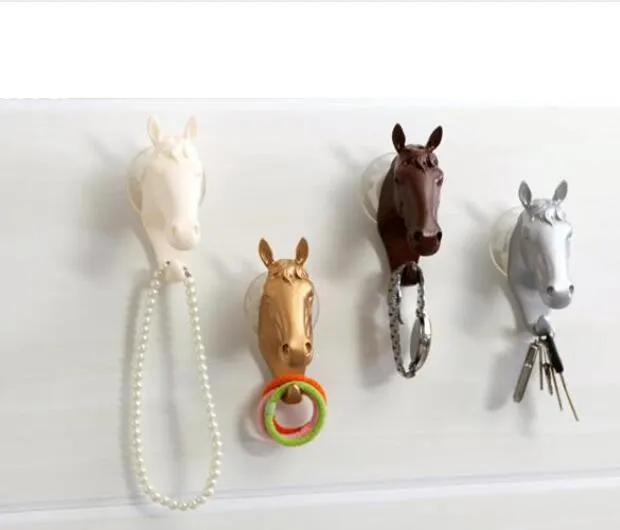 Dekorativ väggkrok för heminredning modern liten häst krokar harts vägg smycken nycklar hängare rack kreativ ga91