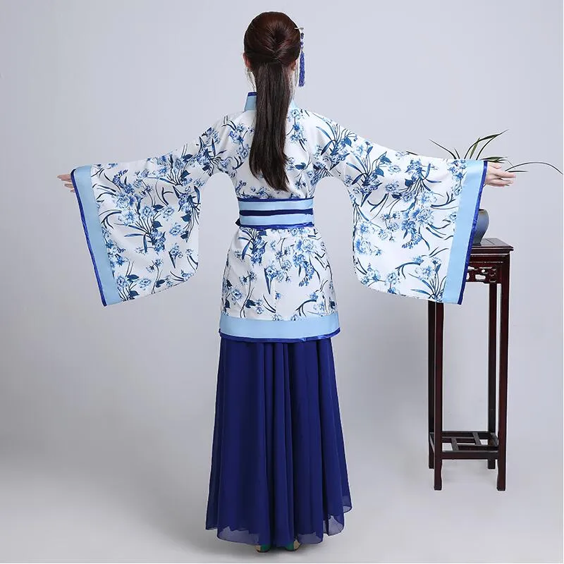 Traditional Chinese Clothing, Blue And White Hanfu Style | DHgate