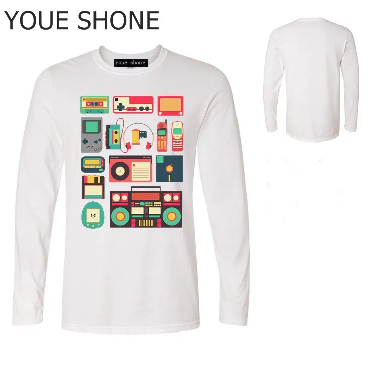 Music Tees Mens Pure Cotton Vintage Long Sleeve Pullover RETRO