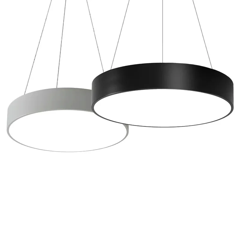 Hängslampor runda ledande ljuskronor kontor modern minimalistisk modestudie restaurang hängande linje belysning kommersiell belysning