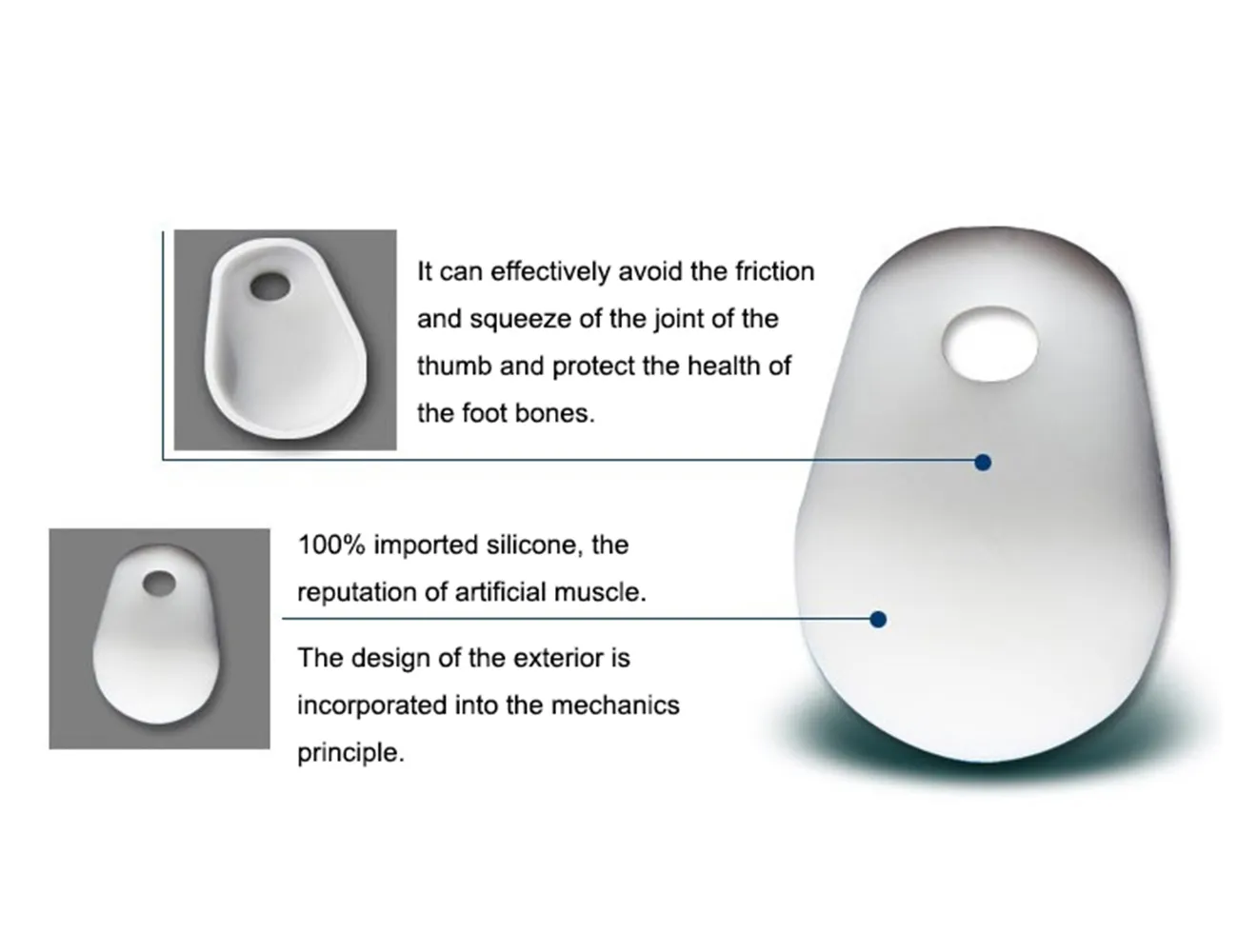 Elitzia ETFT027 Foot Care HALLUX Valgus Silikon Palec Protector Separation Codziennie użytkowanie