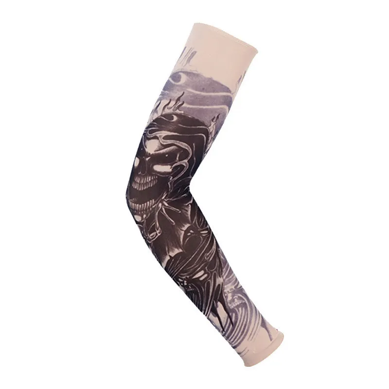 Fashio Elastic Tattoo Sleeves Rishing UV Care Cool Printed Sunproof Arm Protection Glove Fake一時タトゥー3555774