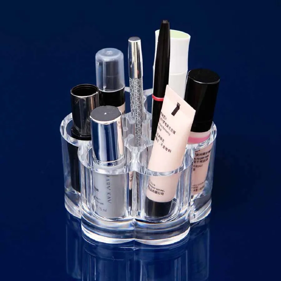 Clear Acryl Make-Up Organizer Lippenstift Opbergdoos Crystal Nagellak Display Case 6 Compartimenten Make-Up Tools Stand Rack253q