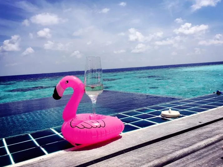 Inflatable Flamingo Drinks Cup Holder Pool Floats Bar Coasters Floatation Devices Bath Toy small size Hot Sale9680136