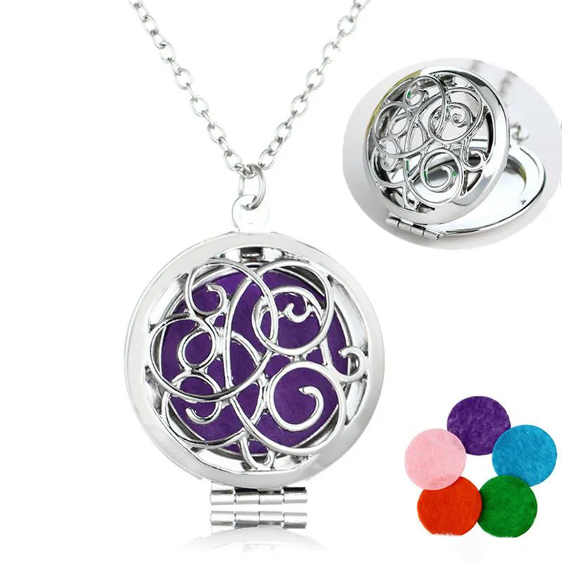 Filigree Hollow Aromatherapie Parfum Medaillon Essentiële Oliën Diffuser Ketting Medaillon Hanger Legering Hart Design Ketting Dames Sieraden