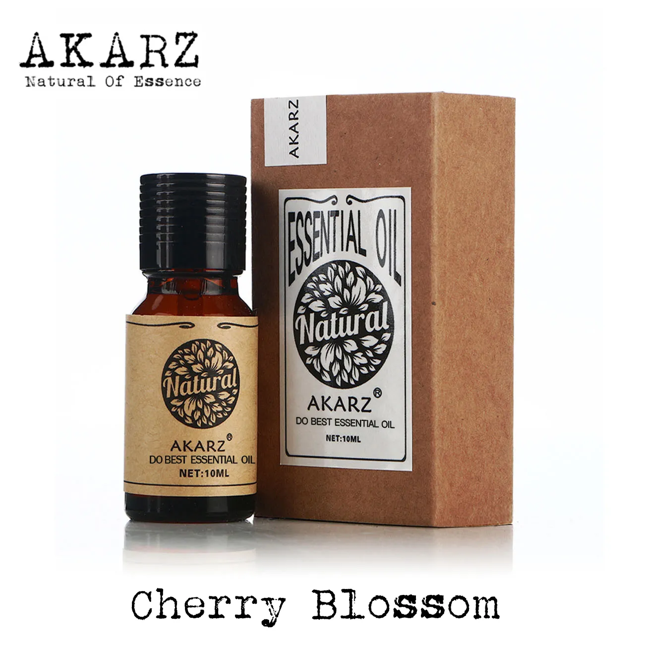 Huile de fleur de cerisier AKARZ célèbre marque aromathérapie naturelle visage corps soins de la peau huile essentielle de fleur de cerisier