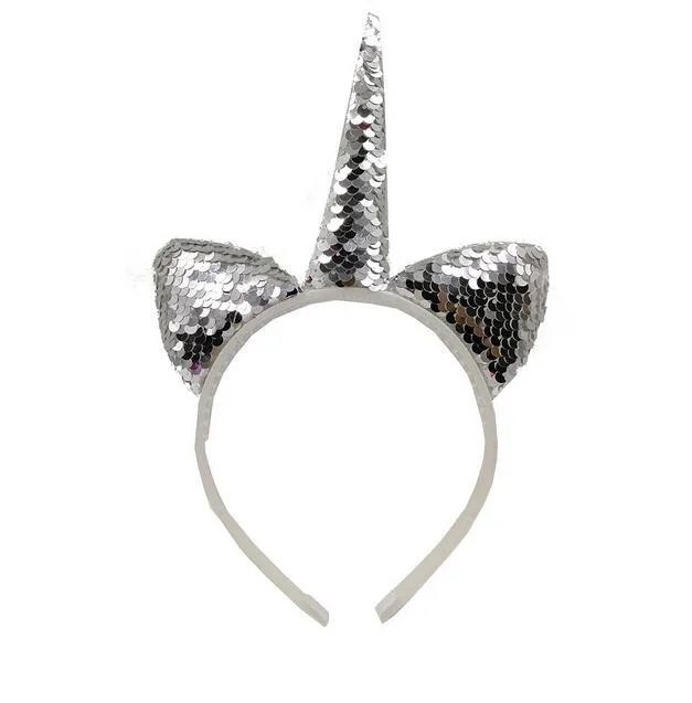 Corne de licorne décorative de fête, épingles à cheveux à paillettes pour bébé fille, accessoires pour cheveux, couronne pour enfants, bandeaux licorne GA267