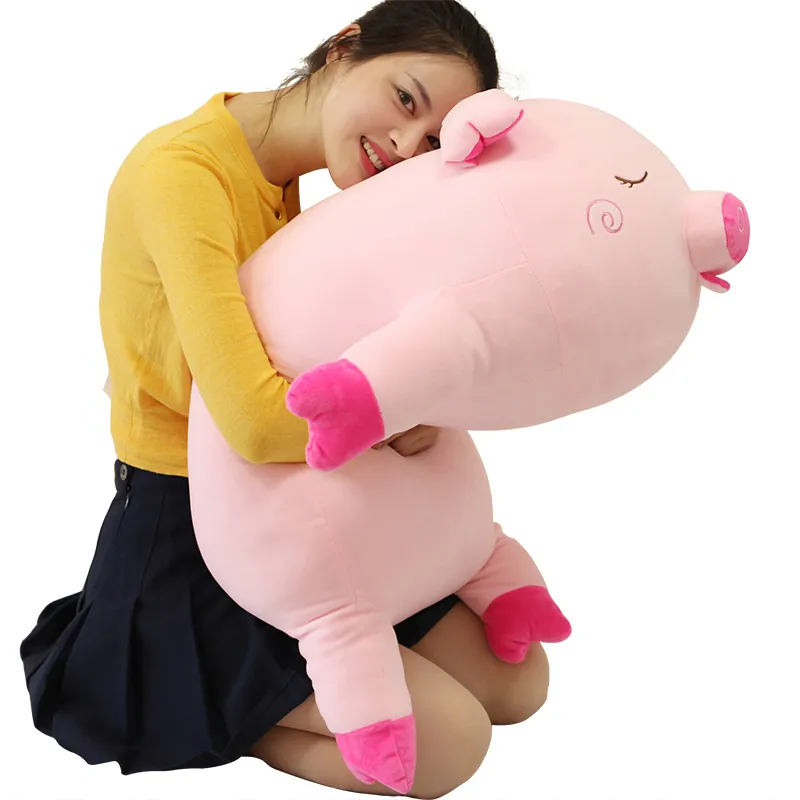 Dorimytrader Kawaii rosa Schweinchen-Plüschtier, großes weiches Cartoon-Fettschweinchen, gefüllte Puppe, Tiere, Kissen für Mädchen, Geschenk, 80 cm, 100 cm, DY50249