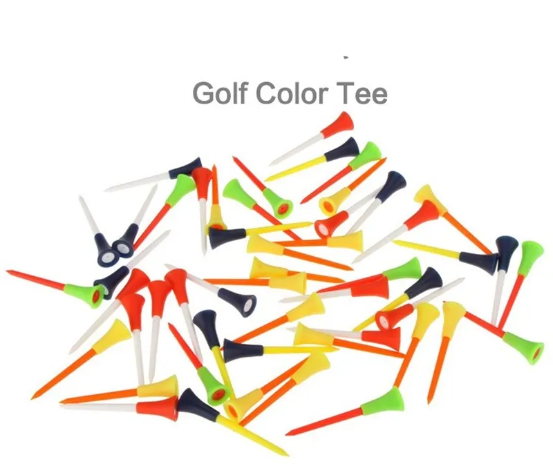 Pallina da golf Chiodo Tee Articoli da campo in plastica Accessori Cuscino in gomma Punta superiore Colore della miscela Vendita calda 0 35jl V