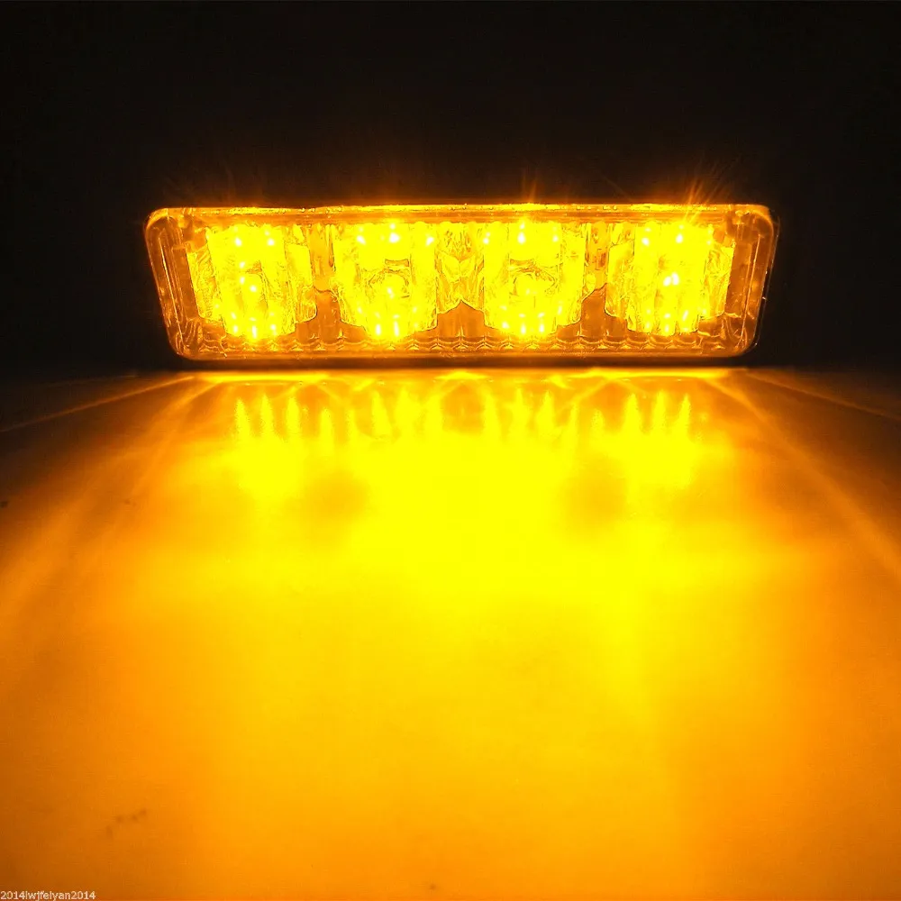 4-LED Wodoodporna Awaryjna Lampa Lampa błyskowa Ostrożnie Strobe Light Bar 16 Różne migające samochód SUV Pickup Van 2 szt