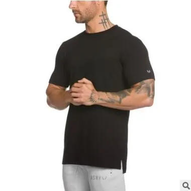 Été nouveaux hommes T-Shirt mode hommes T-Shirt vêtements Gym élastique serré Spandex homme col rond hauts hommes t-shirts