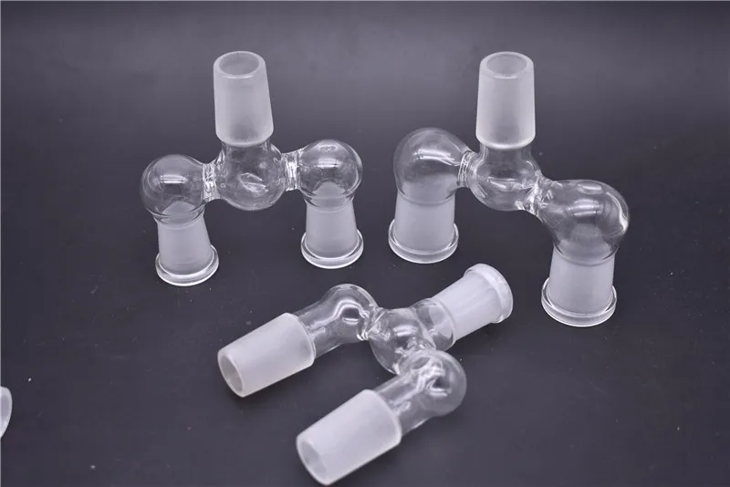 Nowe rozwijane rozwijane podwójne adapter Glass 14 mm samca do bliźniaczy 14 kobiet 18 mm samca do bliźniaczy 18 kobiet na szklany bong