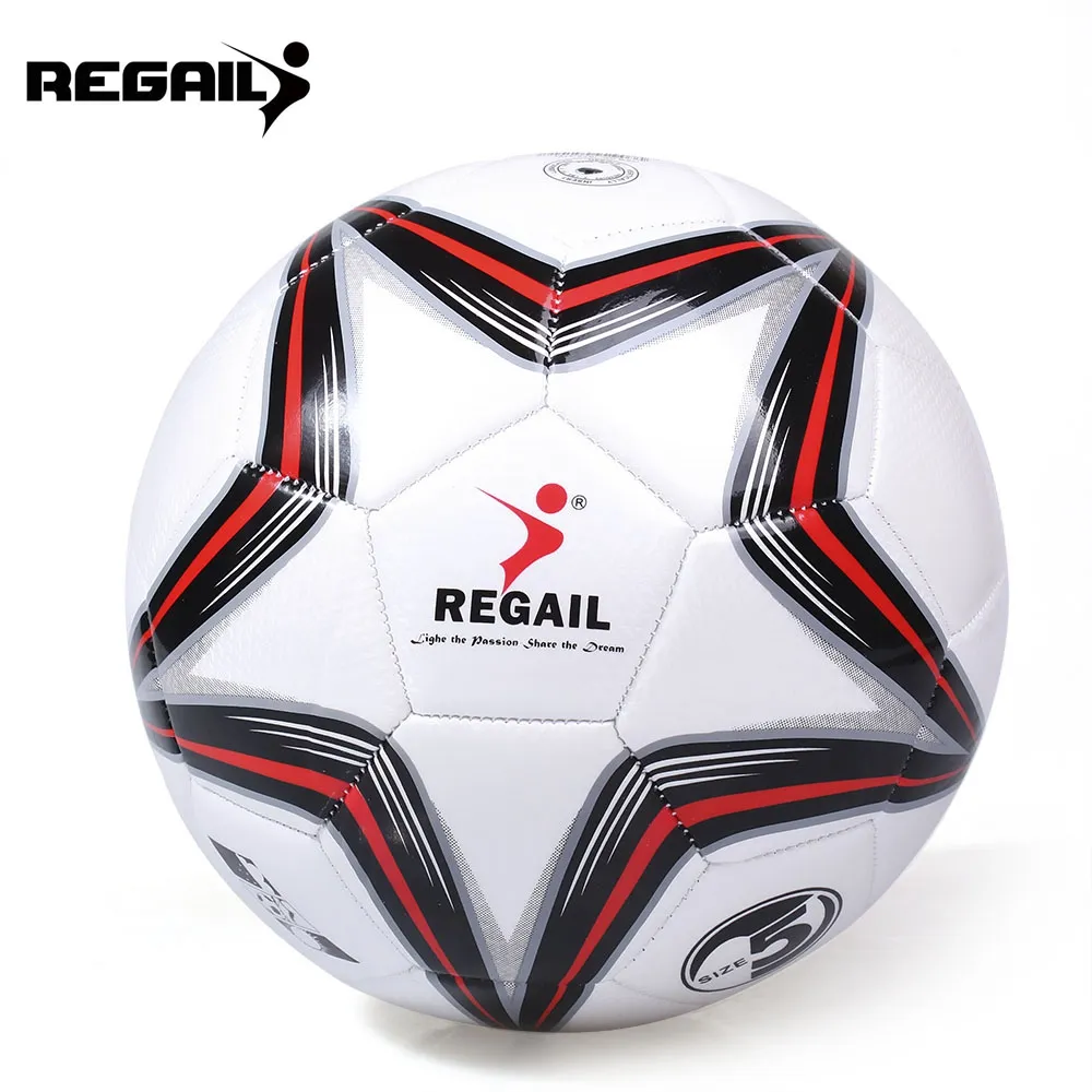 Regail Size 5 PU Star Competition-Training Soccer-Ball Football Handgjorda Sewn PU 490-500G Träning Konkurrenskraftig fotboll