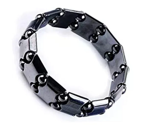 Vendita al dettaglio gratuita 2 pz Nuovo arrivo Ematite magnetica Moda Dolore Ematite Pietra Terapia Assistenza sanitaria Magnete Ematite Perline Bracciale Gioielli da uomo