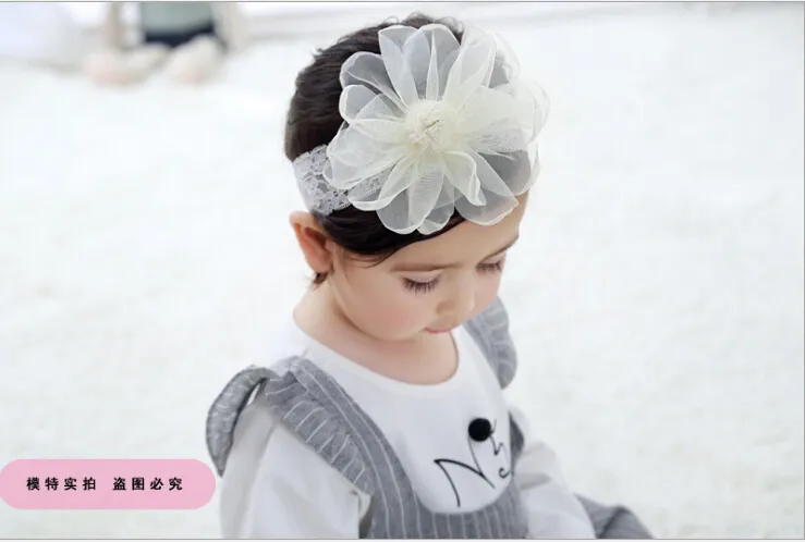 Baby Lace Flower Hair Band Silkrope متبكّم مرن نطاقات الرأس 8386530