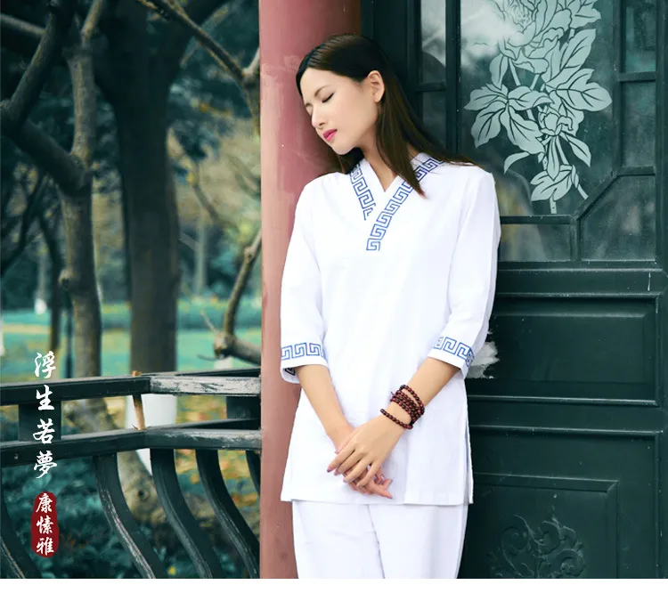 Nuovo Abito Da Design Migliorato Abbigliamento Cinese In Cotone In Lino Di Cotone Yoga Giacca Da Fitness Sportivo Allaperto Pantaloni Percorsi Di Produzione Diretta Da 43 11 DHgate