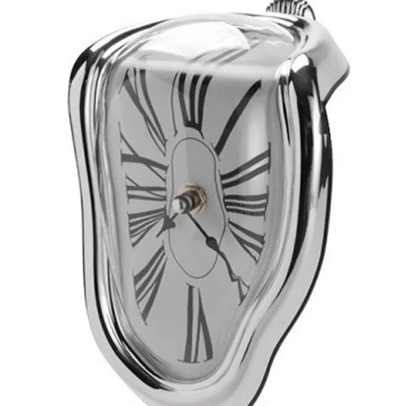 Relógio de relógio distorcido do relógio distorcido Relógio de parede reta do design moderno do tempo de fusão dos relógios sentados decoração de casa aceita relógio retro2493202