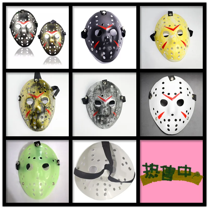 Schwarz-rote Jason-Maske, Cosplay, Vollgesichts-Killermaske, Jason vs. Freitag, Horror-Hockey-Halloween-Kostüm, gruselige Maske, kostenloser Versand