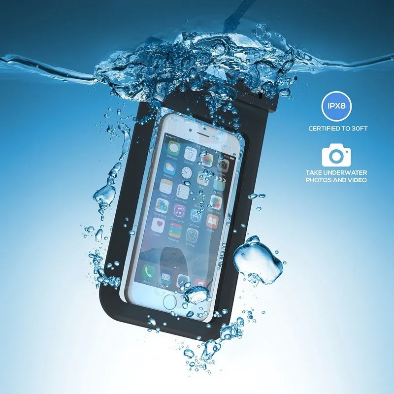 Groothandel Universal IPX8 Waterdichte Telefoon Case Voor Samsung S8 S6 S7 Edge J5 Telefoon Bag Droge Tas Pouch Clip voor All-up Clear Waterdichte tas